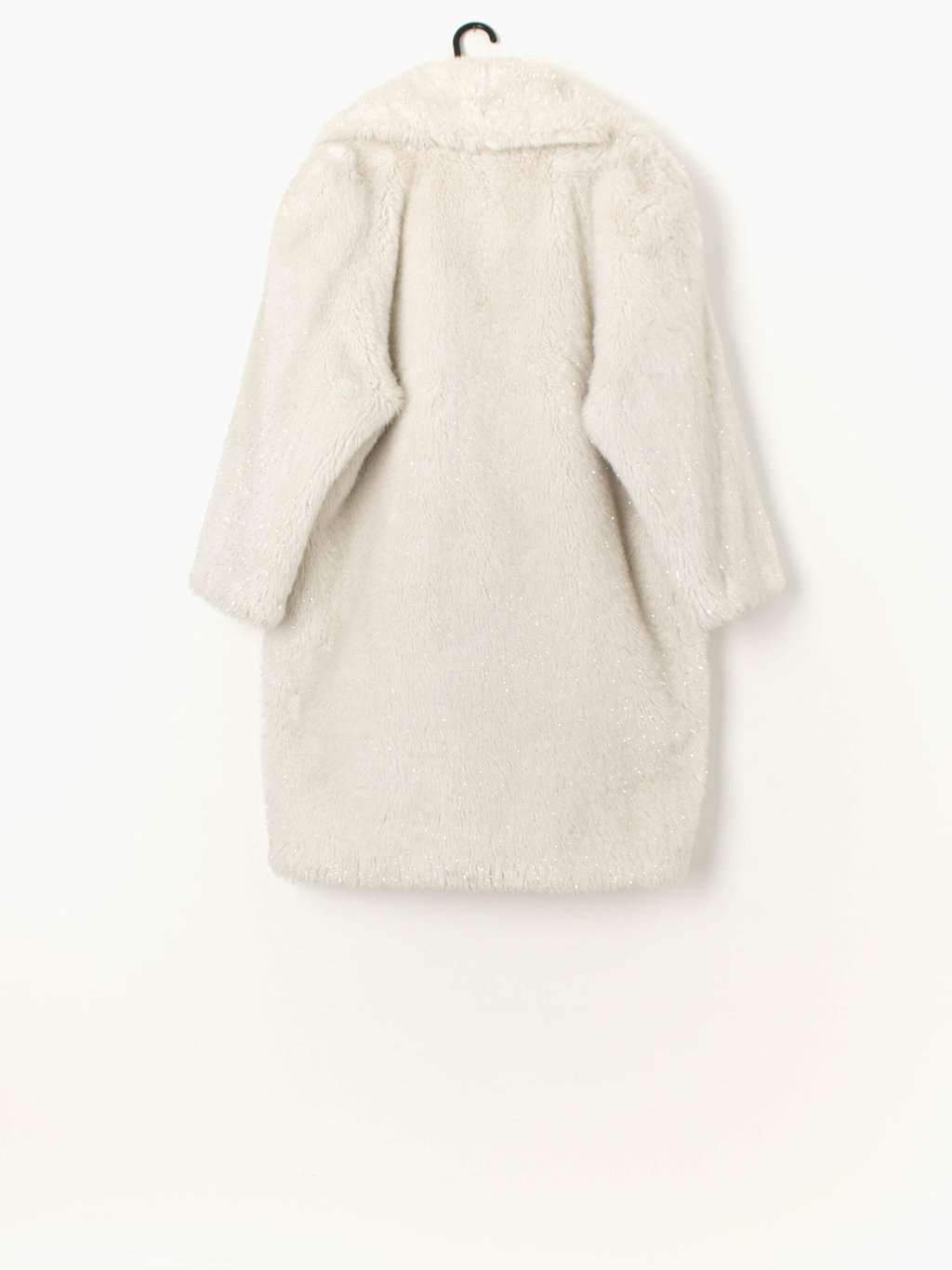 Vintage sparkly faux fur coat in white - Large - Image 4