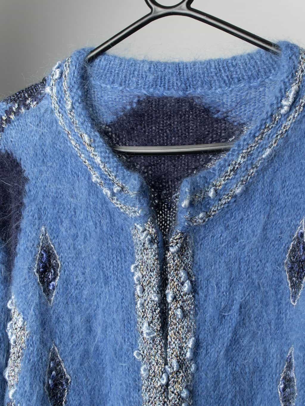 Vintage full length cardigan coat in light blue - L / XL - Image 2