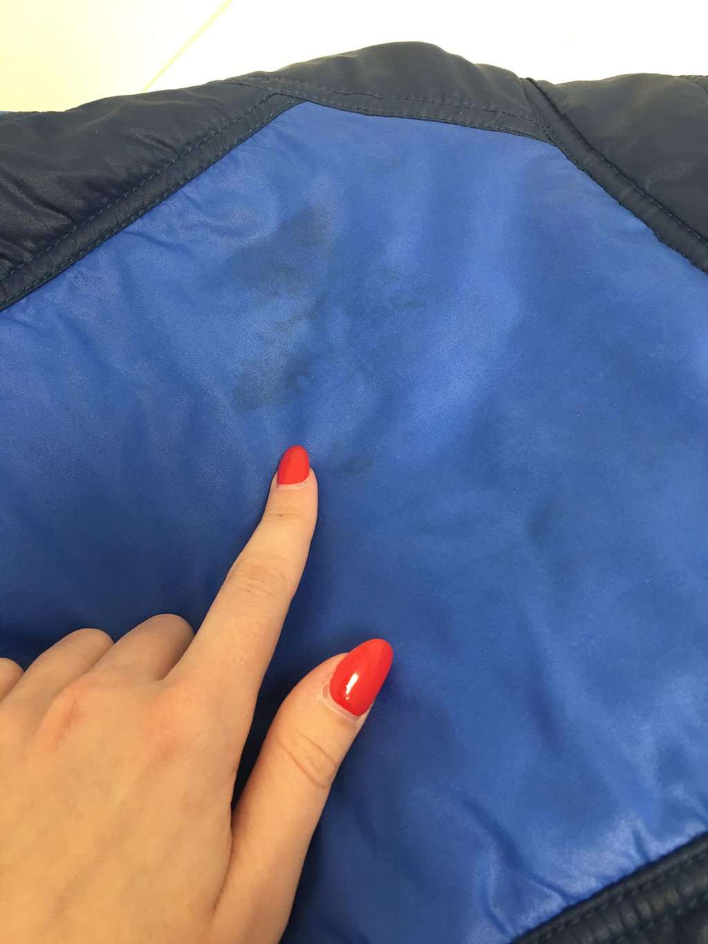 Vintage panel jacket in blue and navy, Mens 70s padded ski jacket - Medium - Image 8