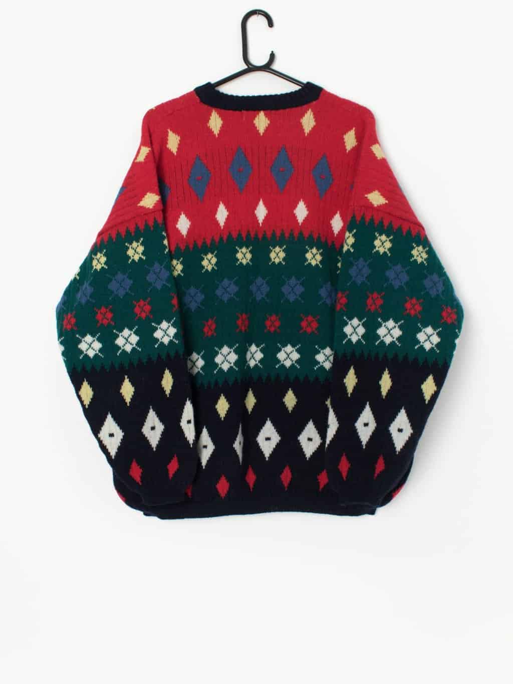 Vintage Paco bright mens wool jumper - XL - Image 3