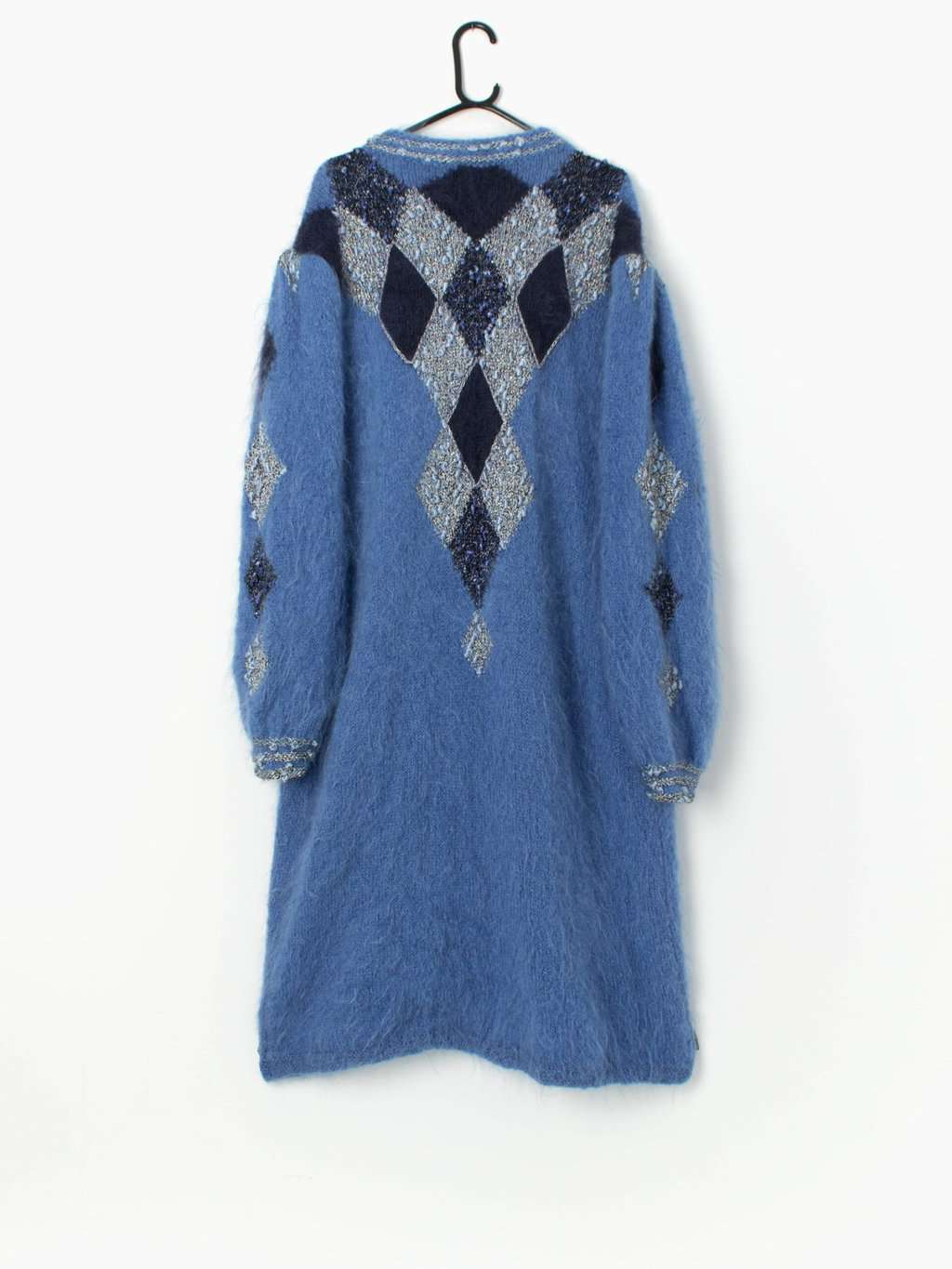 Vintage full length cardigan coat in light blue - L / XL - Image 3