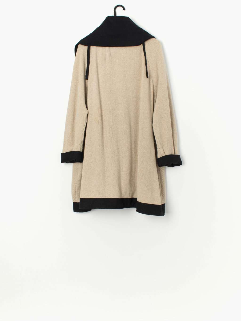 Vintage beige and black linen oversized jacket - XL / 2XL - Image 3