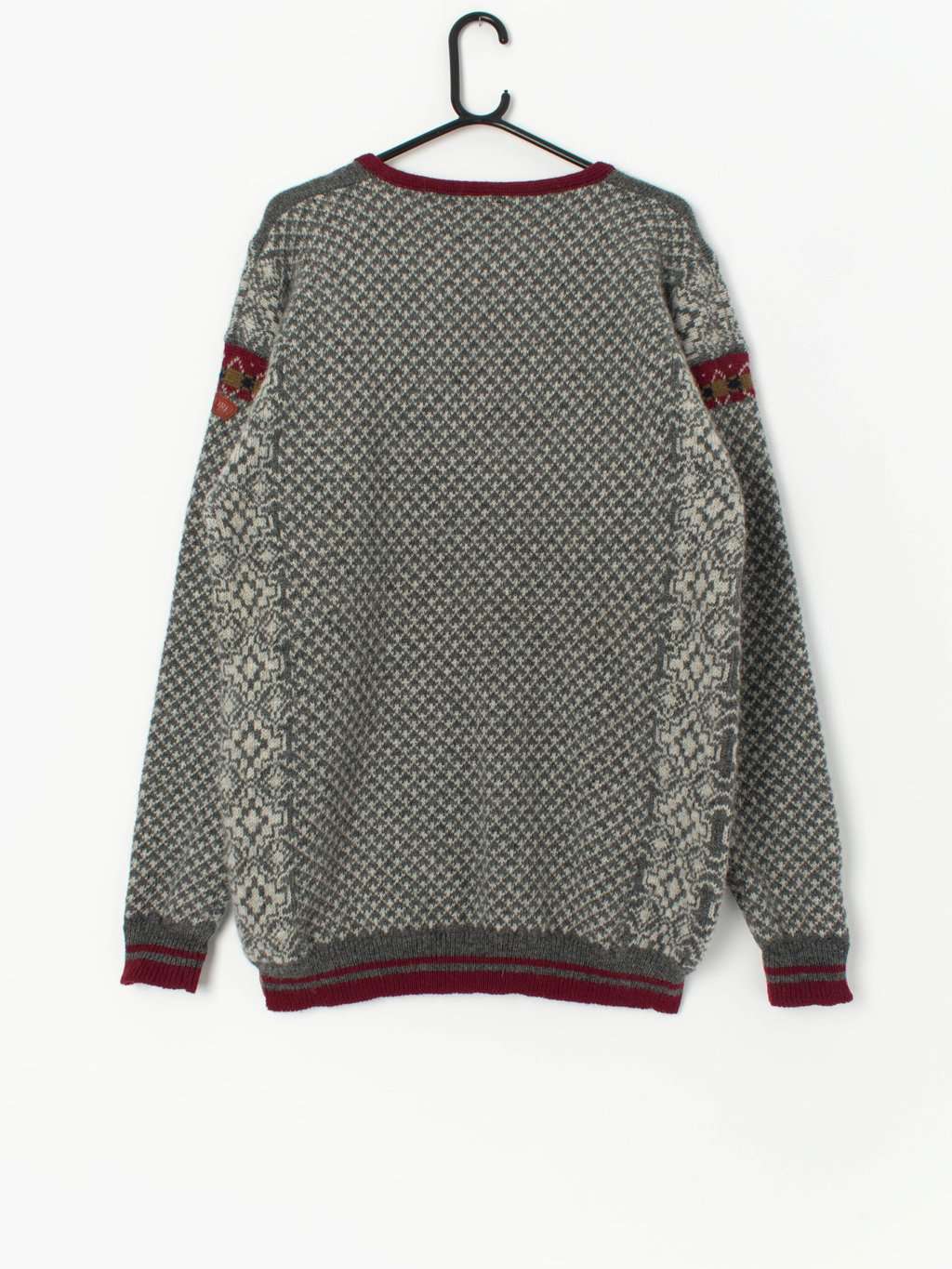 Vintage Norwegian wool jumper in soft grey - Large - Image 3