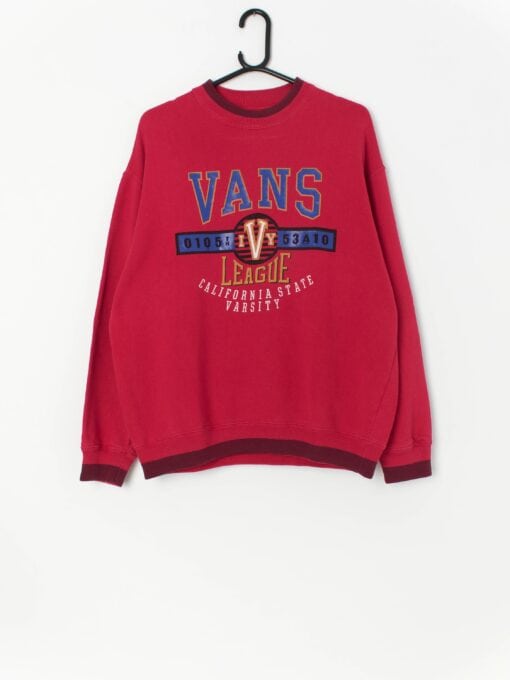 Rare Vintage Red Sweatshirt By Vans Large 2