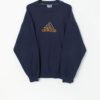 Vintage Adidas Jumper In Navy And Yellow Large