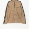 Vintage Adidas Quarter Zip Sweatshirt In Brown And Black Small Medium