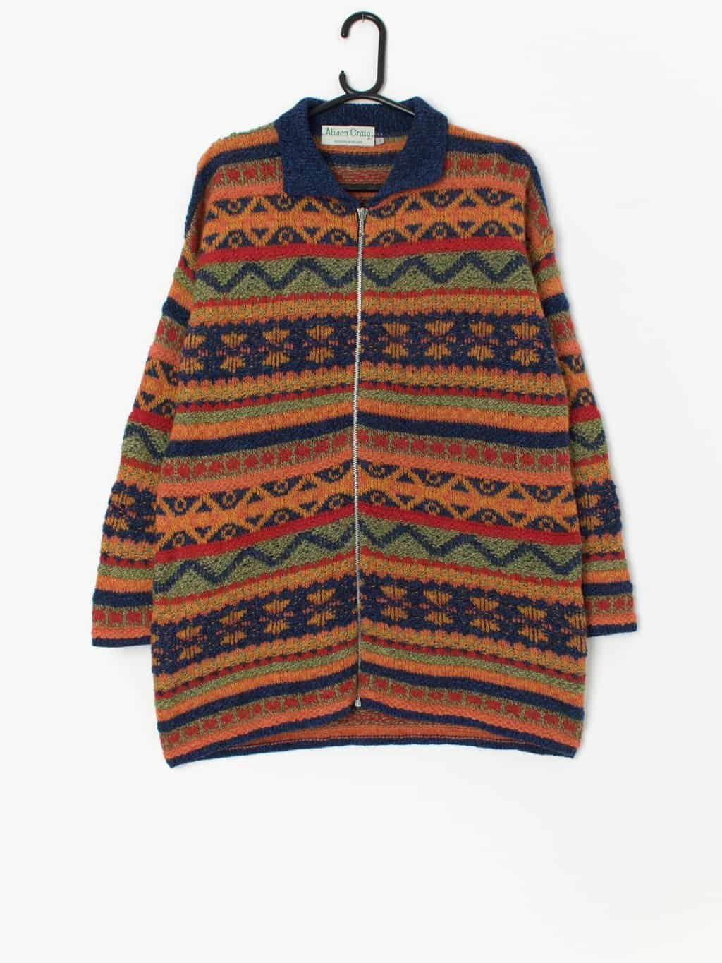 Vintage Bright Cardigan Coat Large