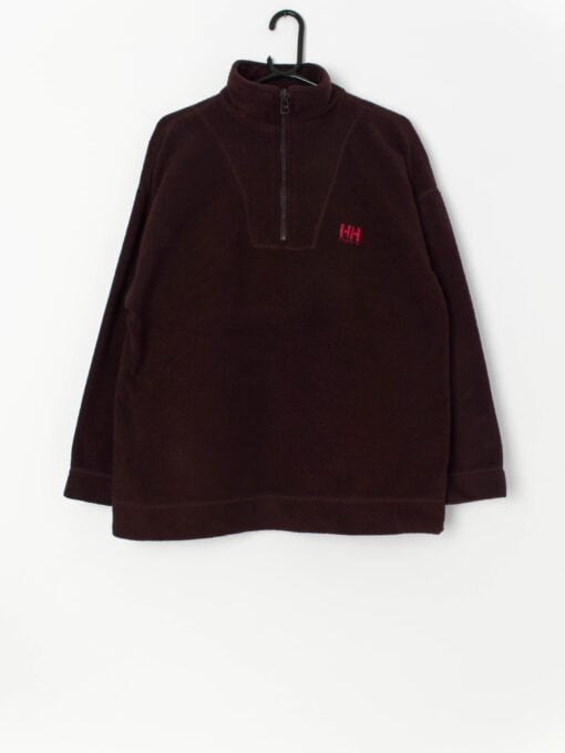 Vintage Brown Quarter Zip Fleece By Helly Hansen Medium Large