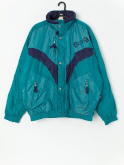 Vintage Etirel Men Ski Jacket In A Fantastic Ocean Blue And Purple Large Xl