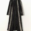 Vintage Faux Fur Coat In Black And Grey Medium