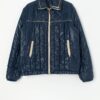 Vintage Marilena Padded Ski Jacket In Navy Blue Medium