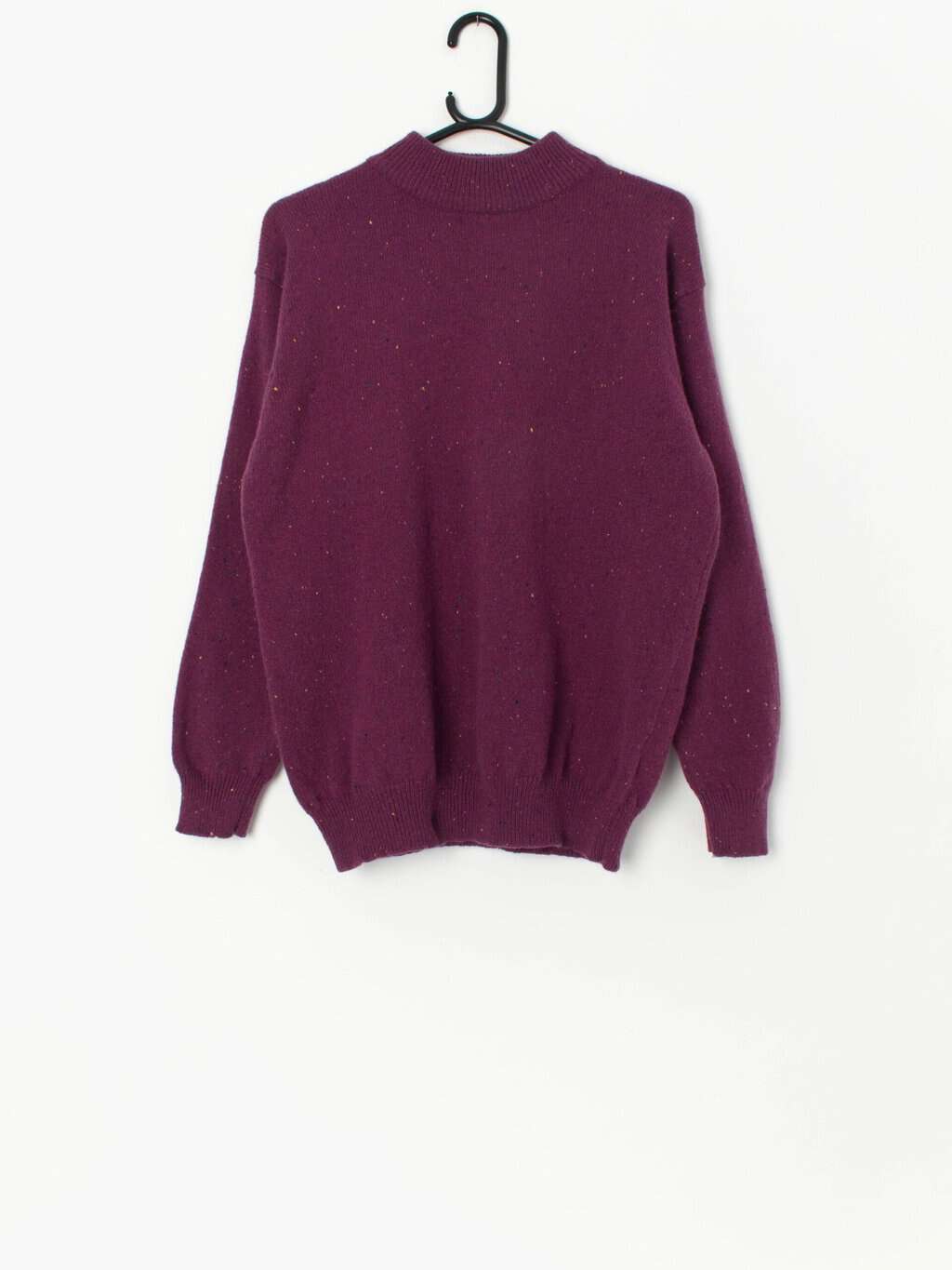 Vintage Mottled Purple Knitted Wool Jumper Medium