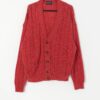 Vintage Shetland Wool Cable Knit Cardigan Large Xl