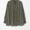 Vintage Striped Shirt In Green Brown And Black Xl