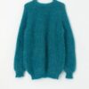 Vintage Teal Handknitted Jumper Medium Large