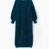 Vintage Teal Mohair Jumper Dress Medium