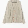 Vintage Wool And Alpaca Cable Knit Cardigan Large