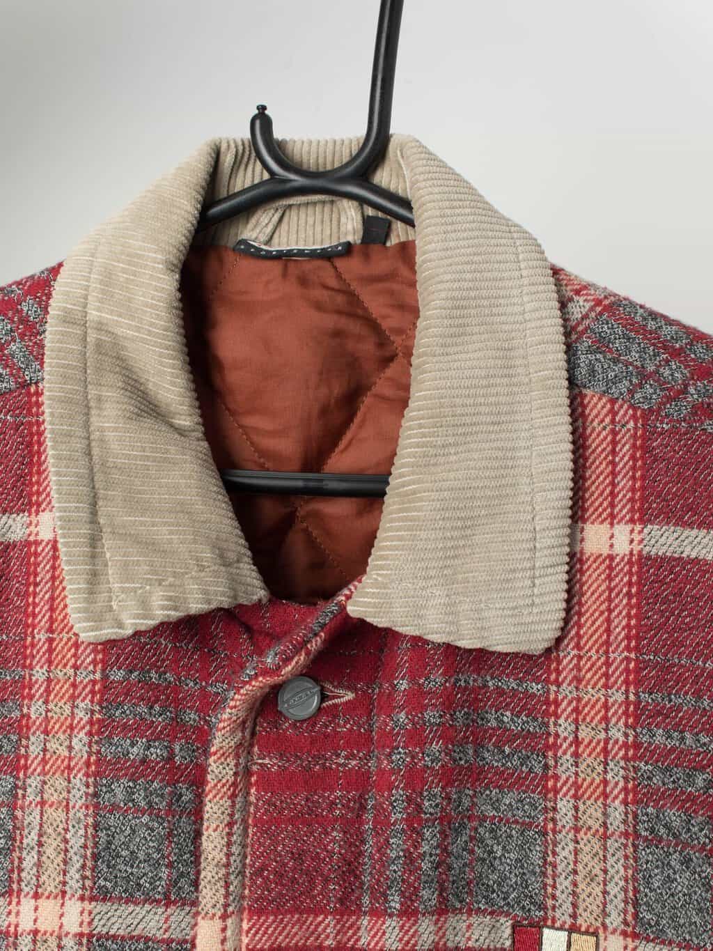 Vintage O'Neill quilted plaid jacket in red and grey - XL - Image 2