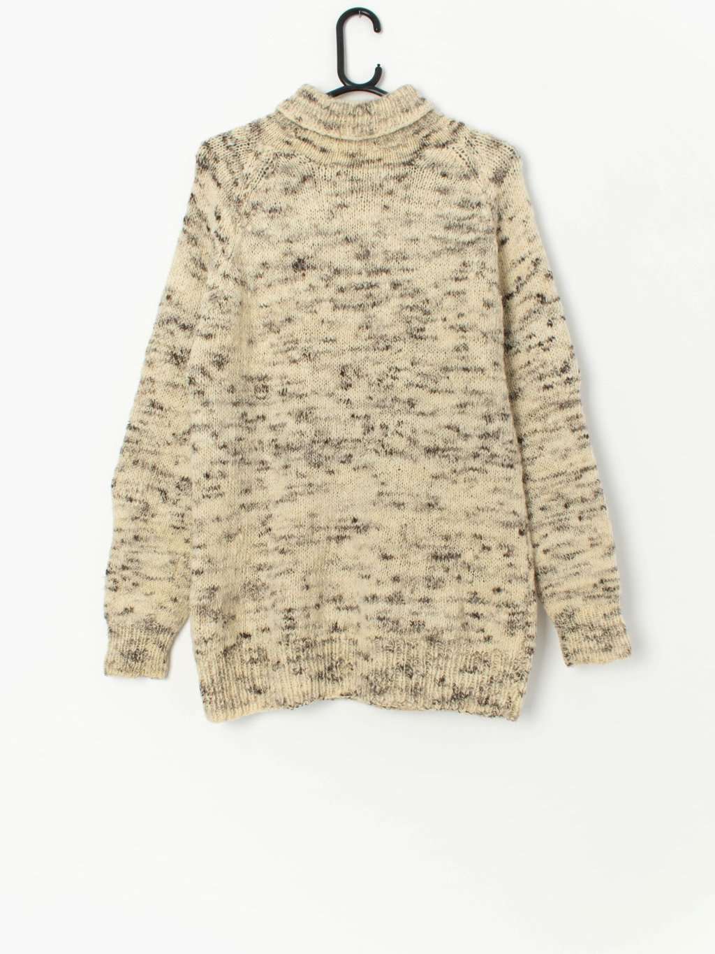 Vintage cream and brown knitted jumper - Small / Medium - Image 3