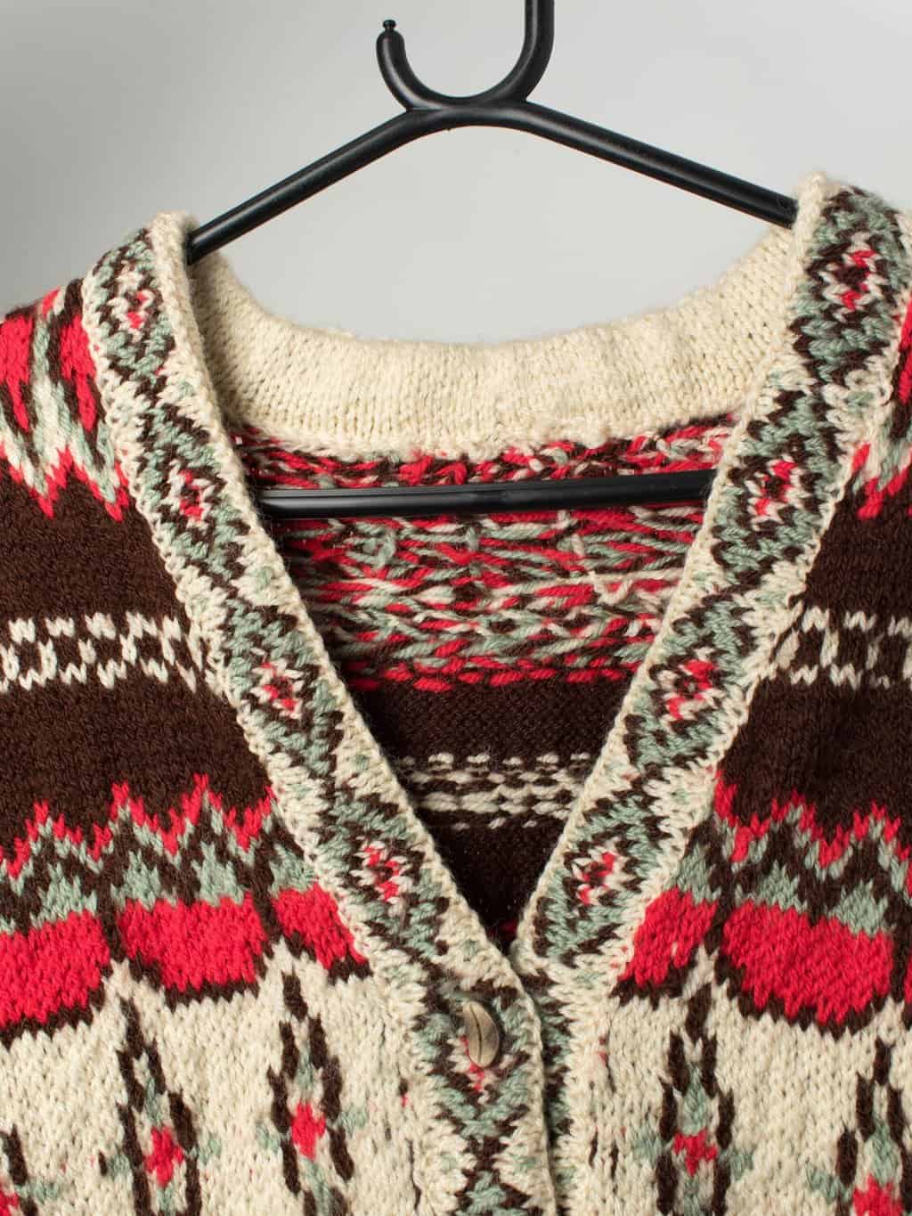 Vintage chunky handknitted chunky cardigan - M / L - Image 2