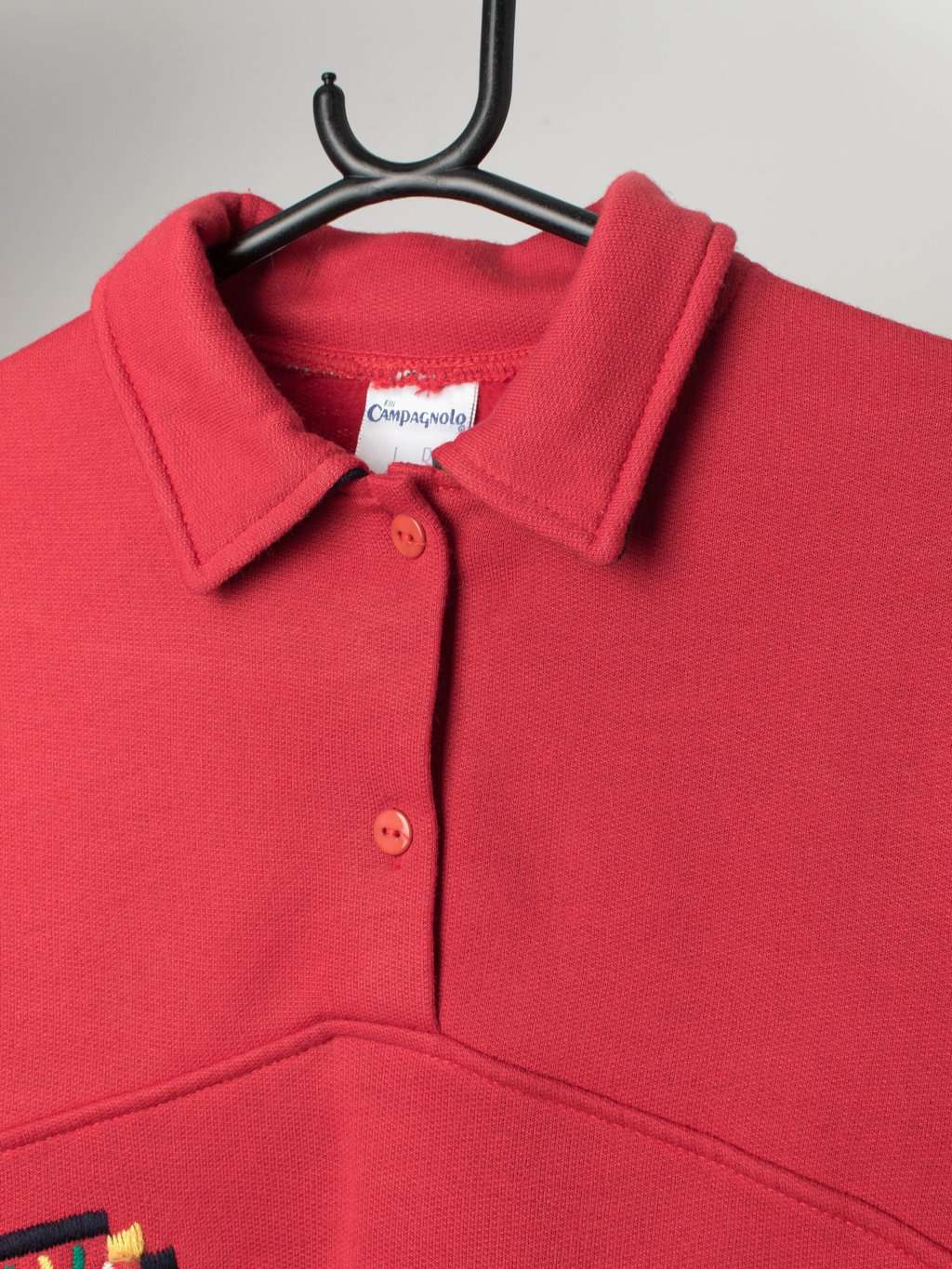 Vintage red Campagnolo sweatshirt with embroidered design - Medium / Large - Image 2