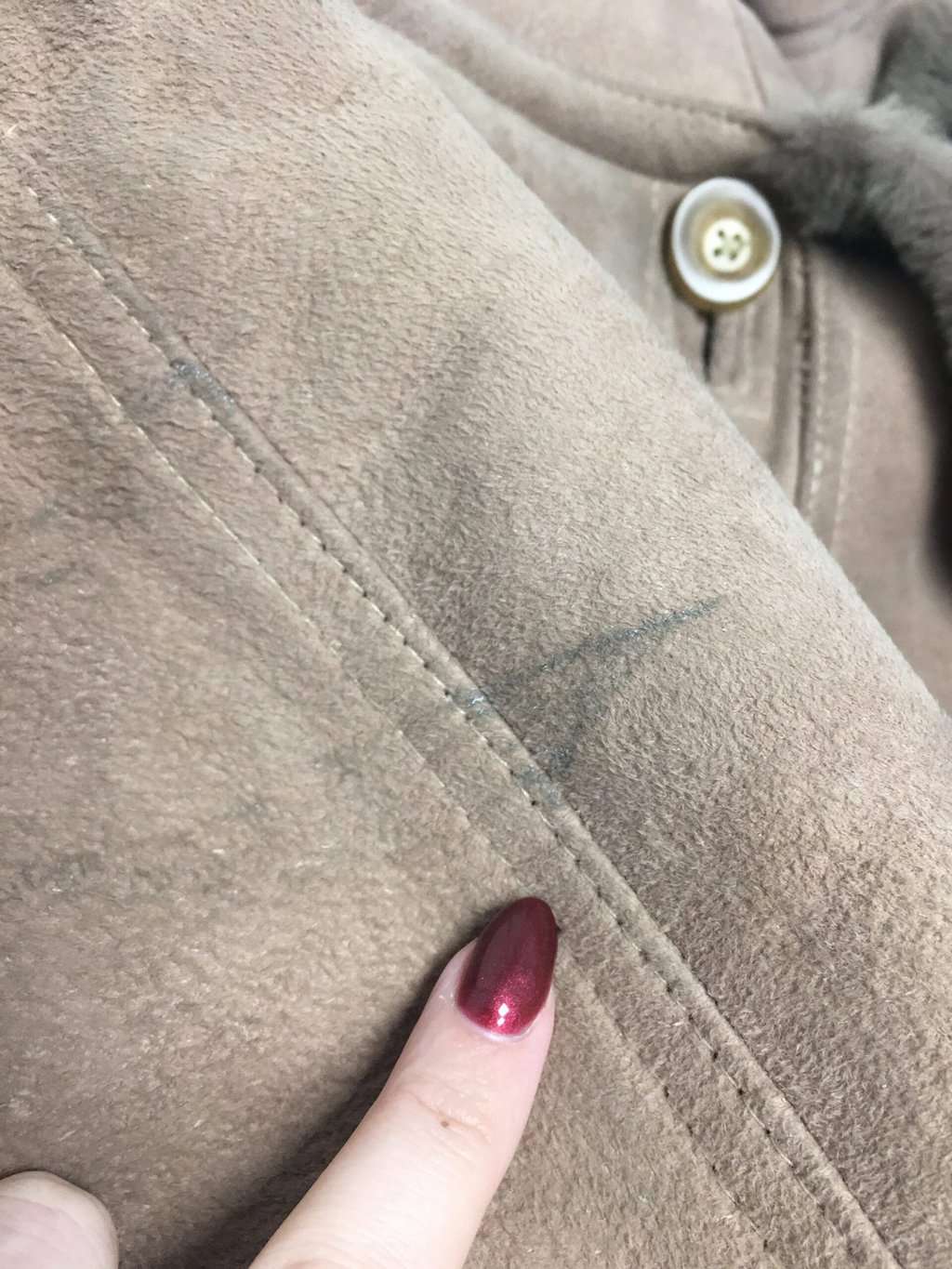 Vintage sheepskin jacket in pastel brown - Medium / Large - Image 5