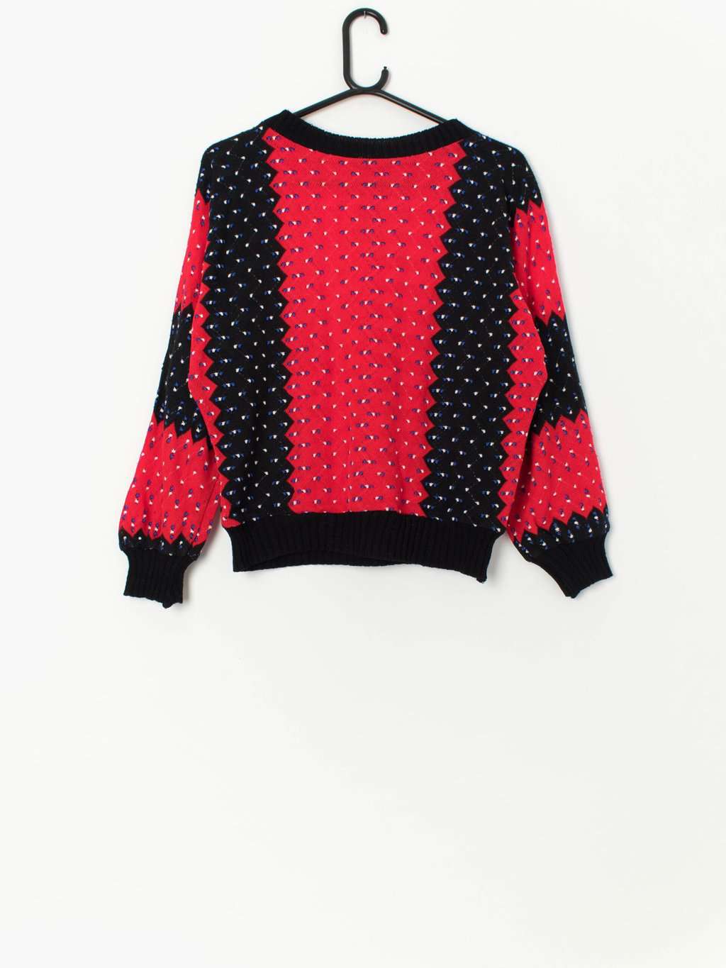 Vintage black and red sweater - Medium - Image 3