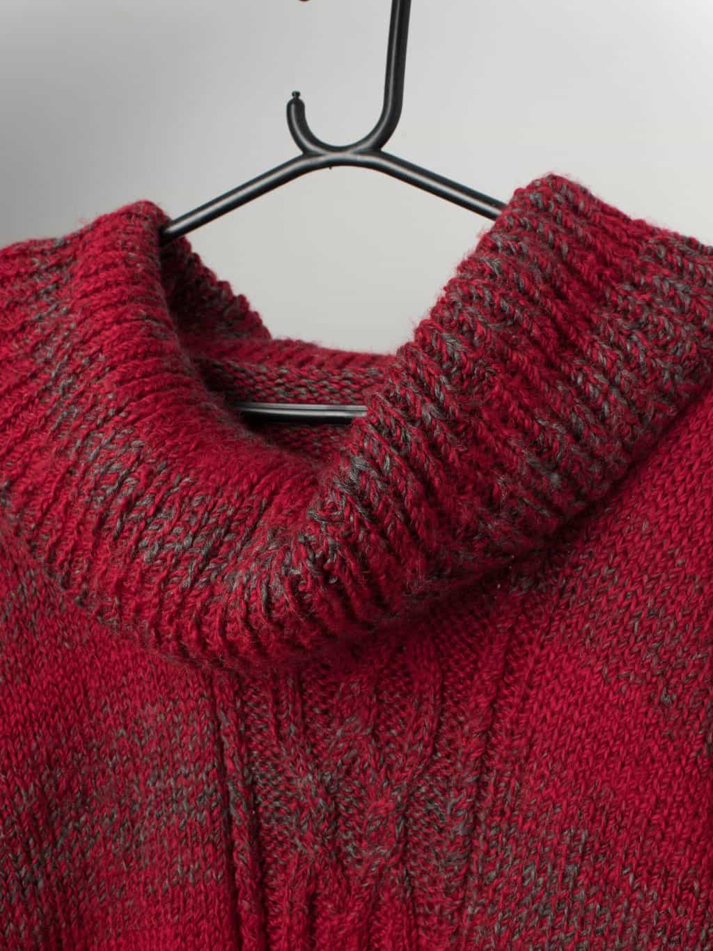 Vintage oversized handknitted turtle neck jumper - M / L - Image 2