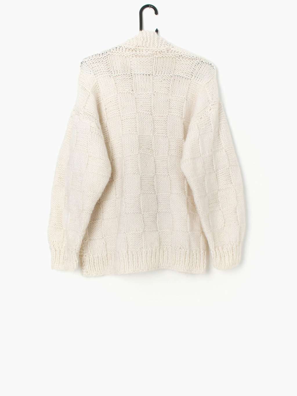 Vintage handknitted mohair wool cardigan - Medium - Image 3