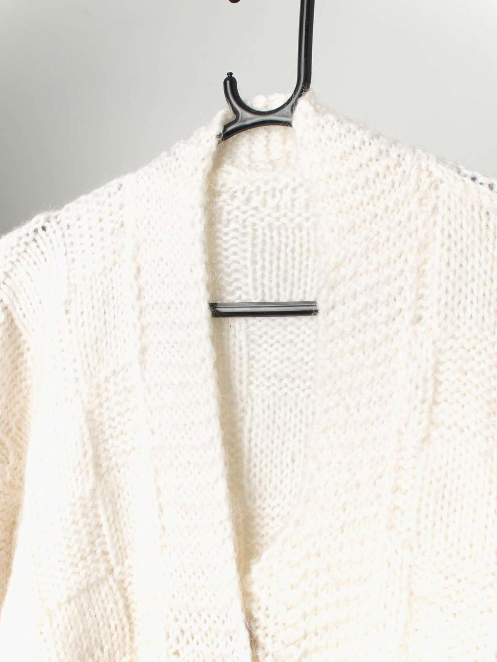 Vintage handknitted mohair wool cardigan - Medium - Image 2