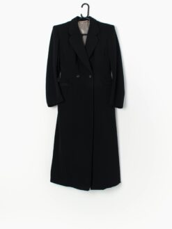 Long Black 1940s Vintage Coat Small Medium