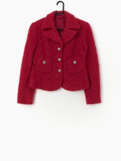 Vintage Mohair And Wool Red Blazer Small