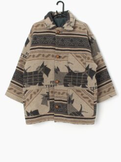 Vintage Pachinco Fox Terrier Blanket Coat Large Xl
