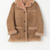 Vintage Sheepskin Jacket In Sand Medium