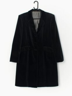 Vintage St Michael Velvet Coat In Black Medium