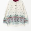 Vintage White Fleece With Paisley Design Medium Large