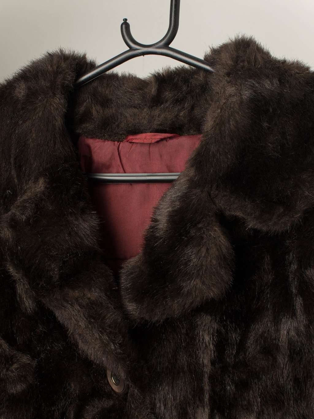 Vintage faux fur jacket in dark brown - Medium - Image 2