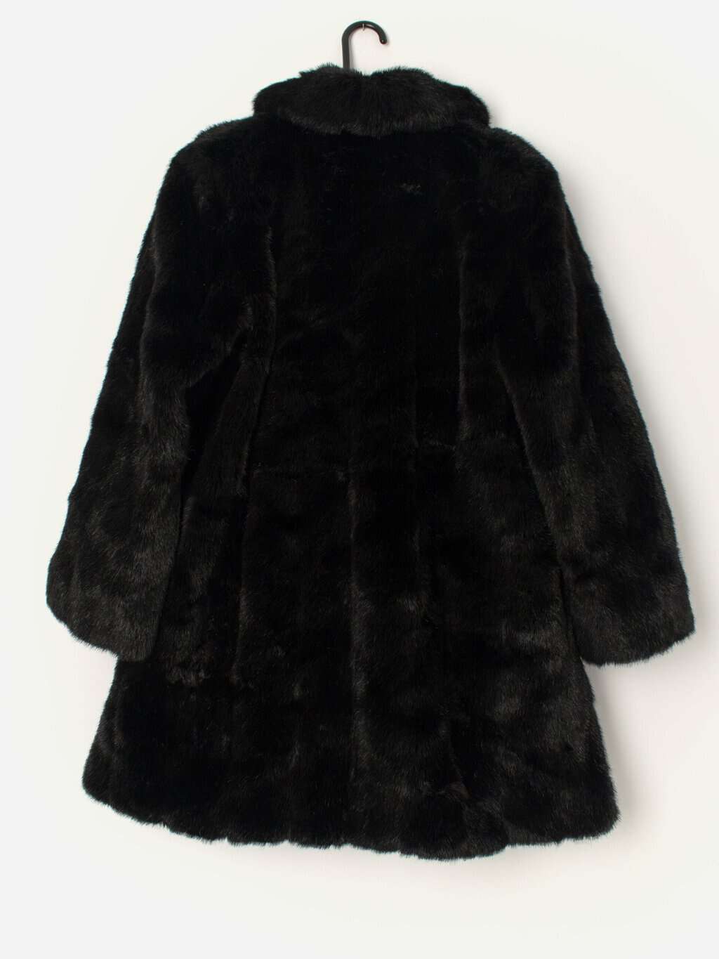 Vintage faux fur long coat in black - Medium / Large - Image 3