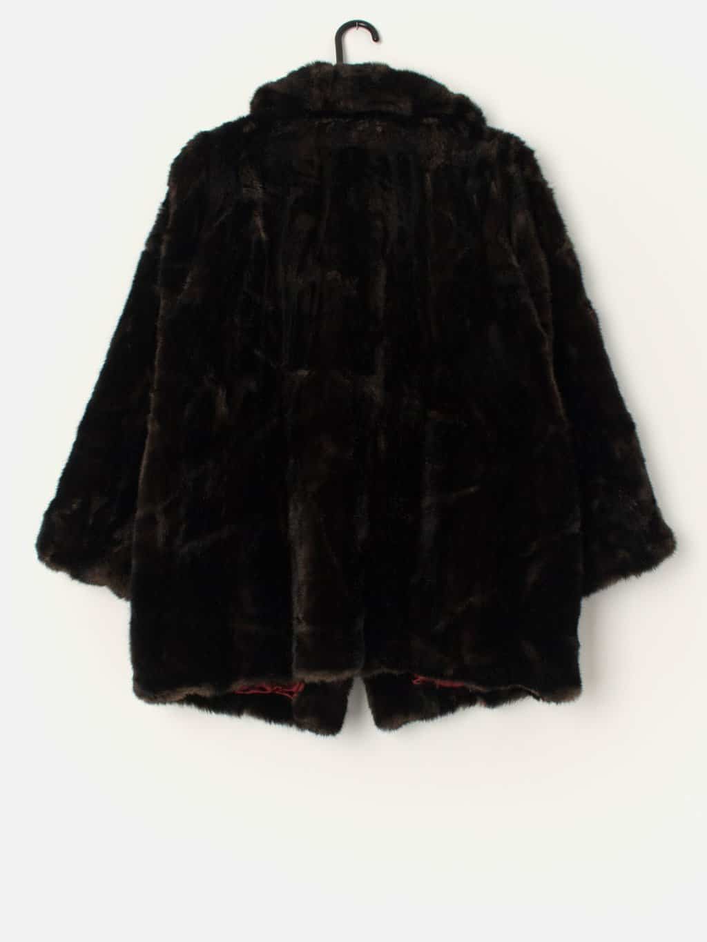 Vintage dark brown faux fur jacket - Large - Image 3