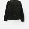 Mens 70s Vintage Suede Trucker Jacket In Forest Green Small