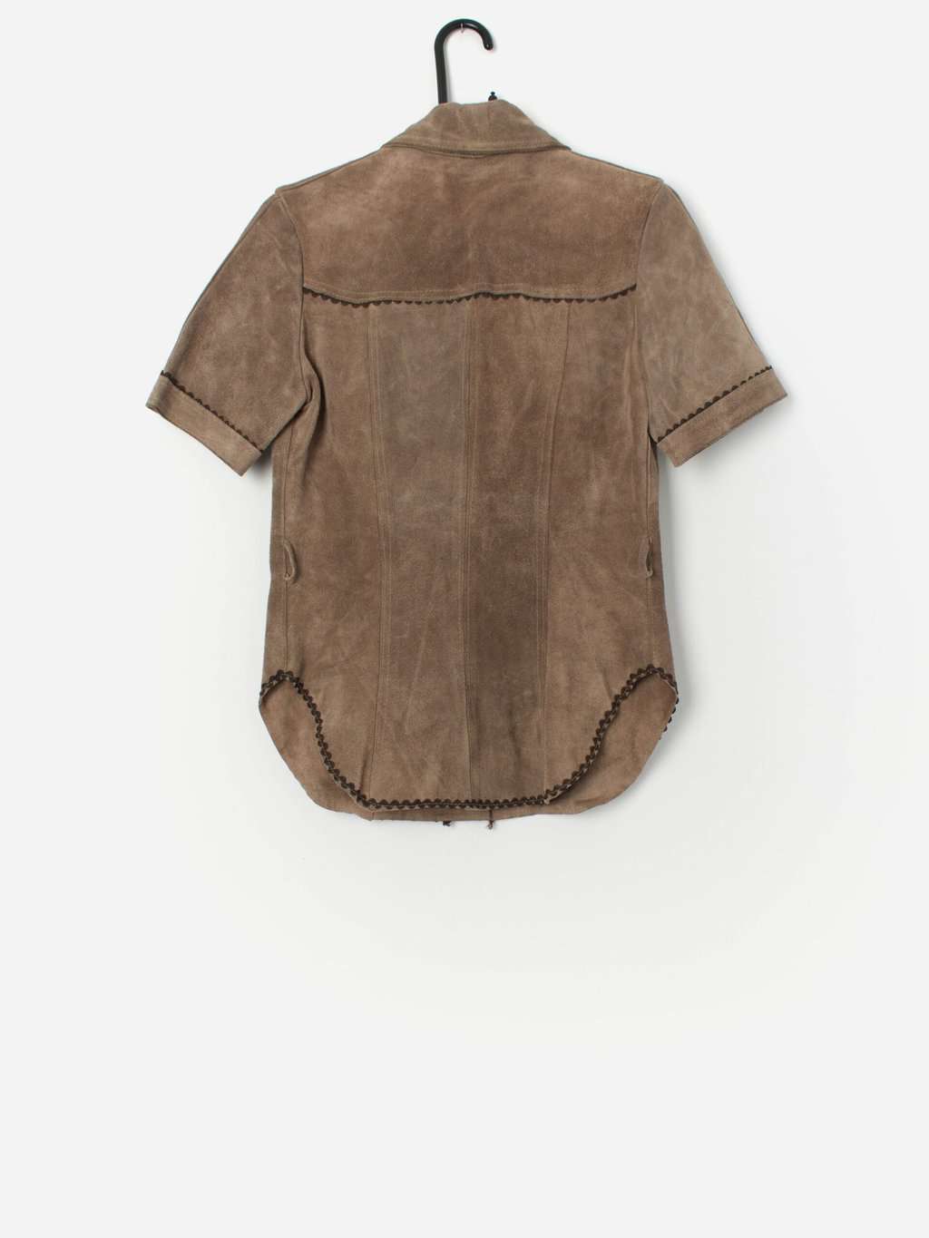 Rare vintage brown suede shirt with chest pockets - Small - Image 3