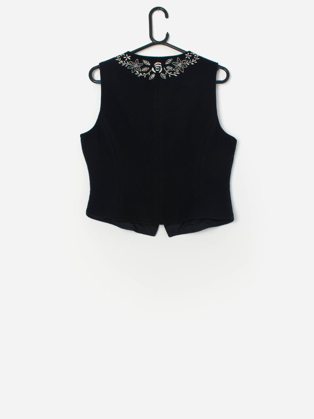 Rare Vintage Laura Ashley Wool Embroidered Vest With Floral Design Large Xl