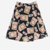 Rare Vintage Martini Print Cotton Skirt Medium
