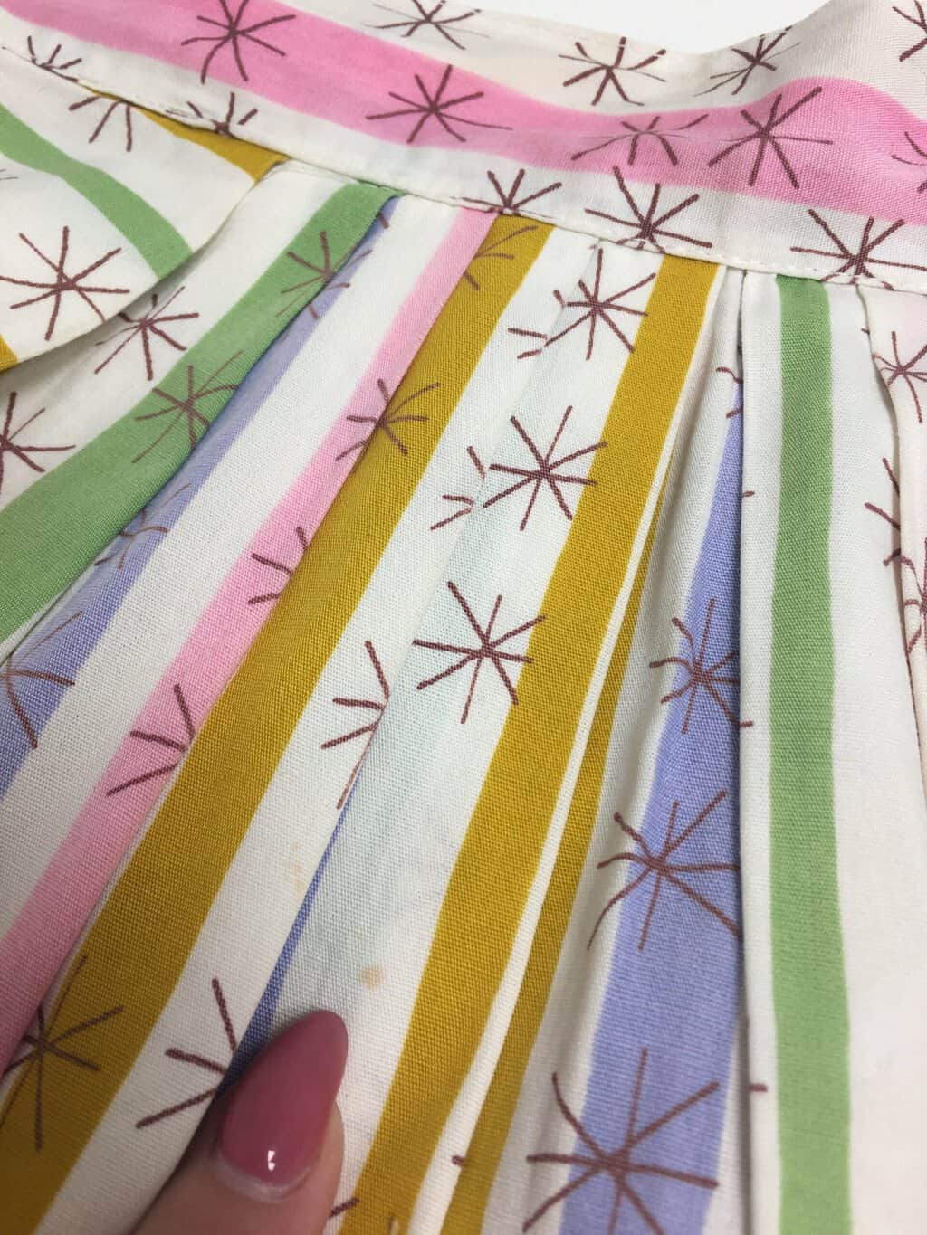 Vintage 1950s Skirt With Beautiful Striped Pattern Small Medium 2