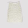Vintage 1960s Beaded Sequin White Skirt Small