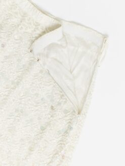 Vintage 1960s Beaded Sequin White Skirt Small 2