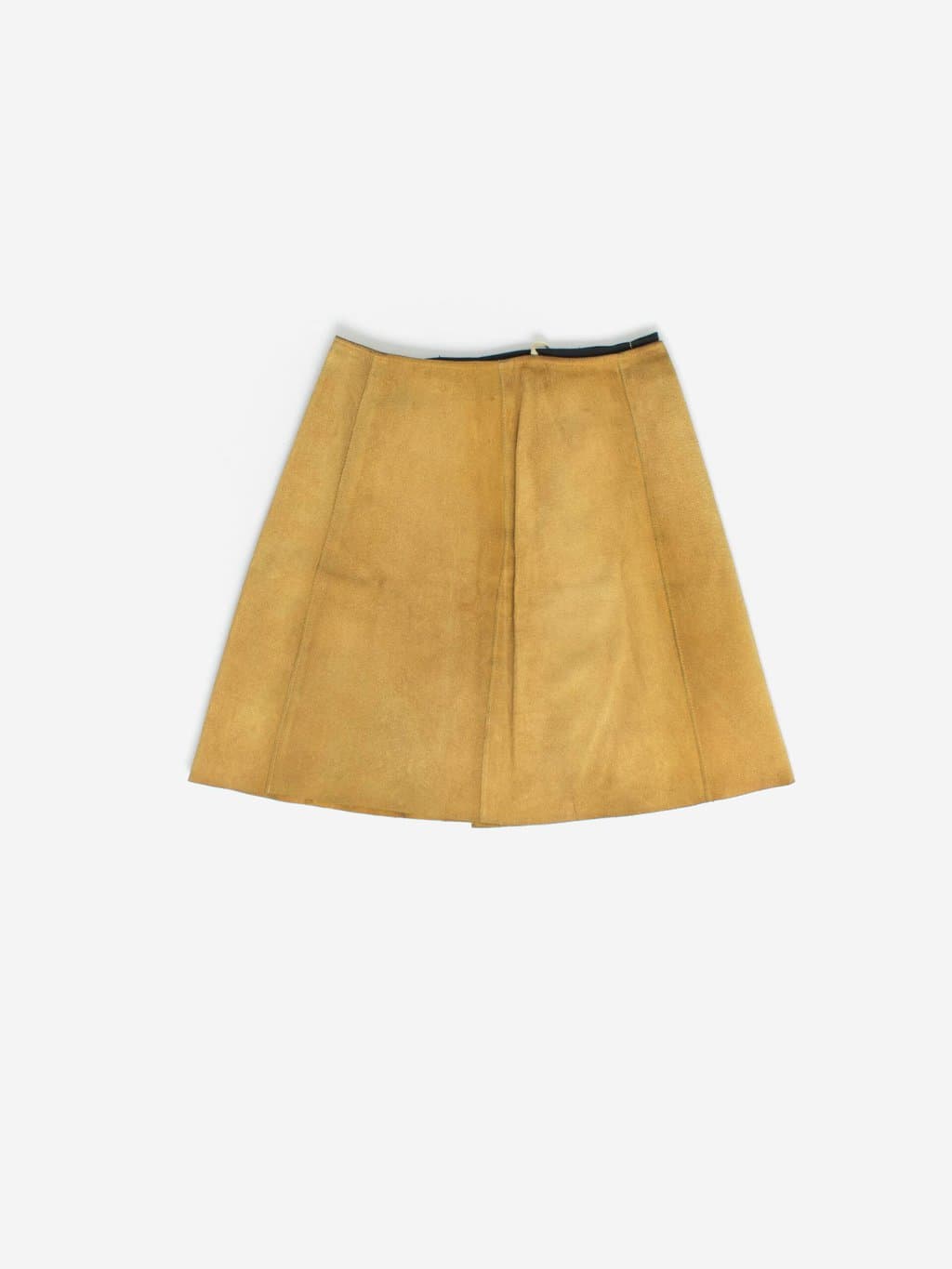 Vintage 1960s Tan Suede Mini Skirt With Poppers Xs Small 2