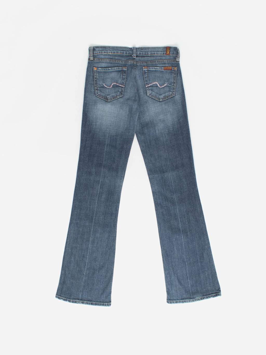 Vintage 7 For All Mankind Bootcut Jeans With Rhinestone Pockets Small Medium 2