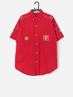 Vintage 90s Ferrari Shirt In The Classic Bright Red Medium 6