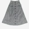 Vintage A Line Dogtooth Maxi Skirt In Black And White 2xs